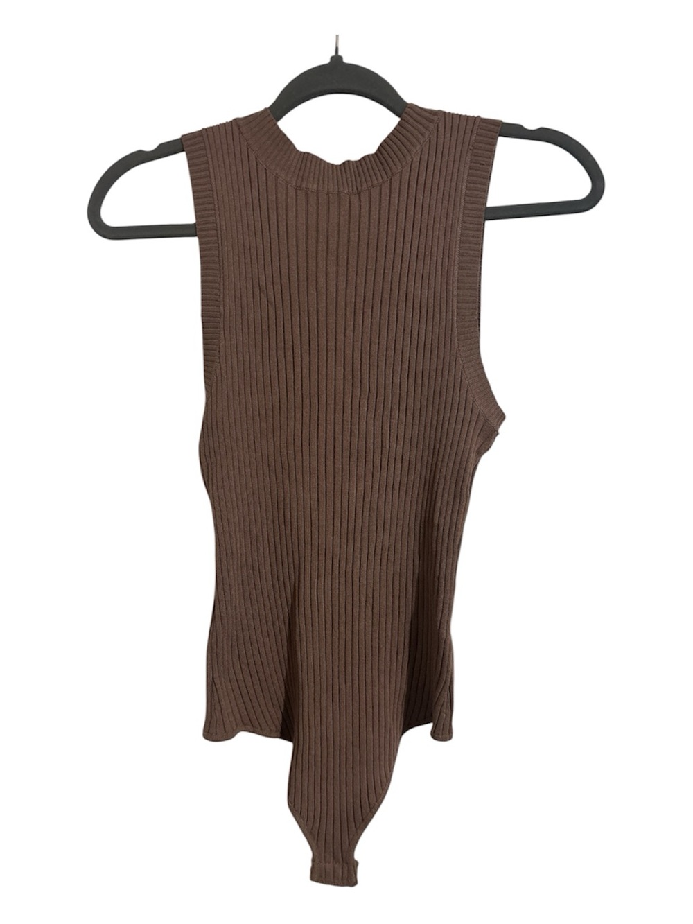 Altar'd State Mocha Ribbed Sleeveless Bodysuit